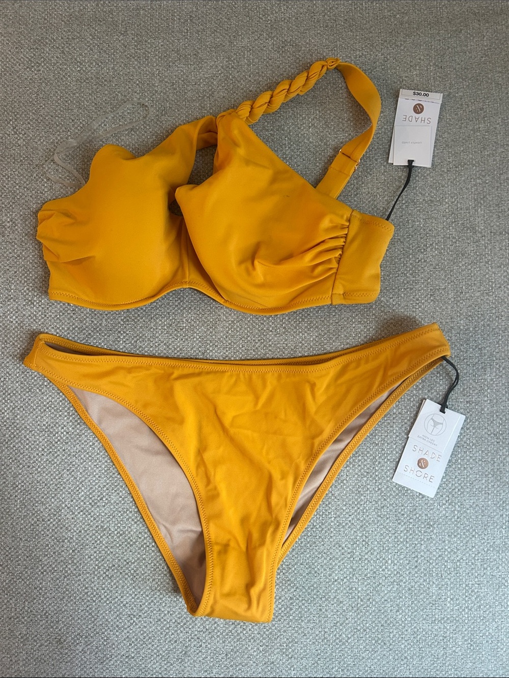 Shade & Shore Golden Mustard Bra-Style Bikini Set